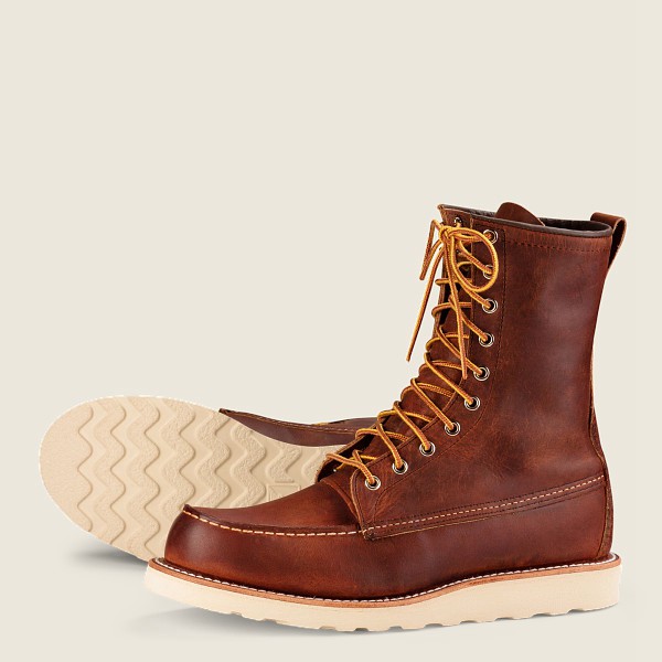 Red Wing Heritage Bot Erkek - Classic Moc - 8-Inchr Rough & Tough Deri - Kahverengi - 24GYWHAFP